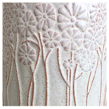 Load image into Gallery viewer, Meliora Ceramic planter with floral patterns on a gray surface, branded 'Meliora' and 'Leaferie'.
