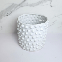 Load image into Gallery viewer, The Leaferie Ostaria white spike flowerpot. ceramic material
