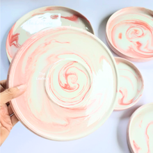 Load image into Gallery viewer, Pink Marbled Ceramic Trays (6sizes)
