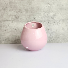 Load image into Gallery viewer, The Leaferie Aya Wall Hanging Pot. 3 colours. white, pink and black ceramic pots. pink pot
