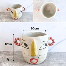Load image into Gallery viewer, Faccia Hand-painted Flowerpot
