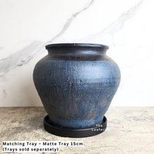 Load image into Gallery viewer, The Leaferie Pinelopi Blue large ceramic pot. 
