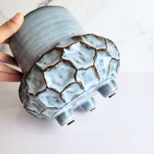 Load image into Gallery viewer, The Leaferie Ofelia blue ceramic pot with legs
