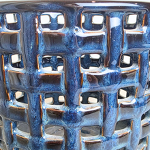 Load image into Gallery viewer, The Leaferie Tavra handmade ceramic blue pot.
