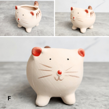 Load image into Gallery viewer, The Leaferie Allie Animal Series 3. 6 designs ceramic mini pots. Design F
