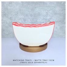Load image into Gallery viewer, Ivra hangiing Ceramic planter with red rim and white interior on a light gray background, featuring the brand &#39;LEAFERIE&#39;.
