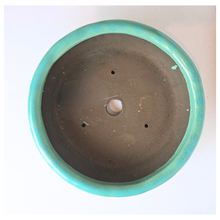 Load image into Gallery viewer, The Leaferie Bonsai 99. round green ceramic pot
