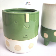 Load image into Gallery viewer, The Leaferie Mikkola flowerpot . 2 designs face design ceramic pot.
