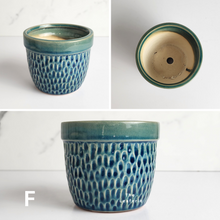 Load image into Gallery viewer, The Leaferie Mini Pots Series 6 . 12 mini pot designs . ceramic small planter. View of design F
