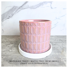 Load image into Gallery viewer, Arabella Pink textured ceramic planter with 'Leaferie' flowerpot
