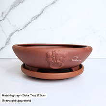 Load image into Gallery viewer, The Leaferie Bonsai Pots Series 54 . 2 colours round zisha pot with dragon face,
