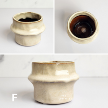Load image into Gallery viewer, The Leaferie Petit Pots Series 11 . 12 designs mini ceramic pots. view of design F
