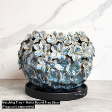 Load image into Gallery viewer, The Leaferie Ariel blue flower petal pot. ceramic material
