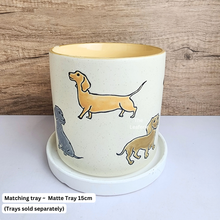 Load image into Gallery viewer, The Leaferie Mocca Flowerpot. dog and cat theme
