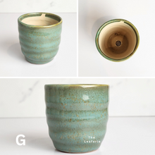 Load image into Gallery viewer, The Leaferie Petit pots Series 10 . 12 designs of ceramic mini pots. view of all  design G
