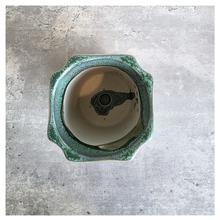 Load image into Gallery viewer, The Leaferie Bonsai 94 tall Green ceramic planter with dimensions marked on a white background
