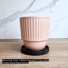 Load image into Gallery viewer, The Leaferie shiri flowerpot. ceramic material . green and pink colour
