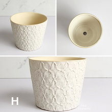 Load image into Gallery viewer, The Leaferie Mini Pots Series 6 . 12 mini pot designs . ceramic small planter. View of design H
