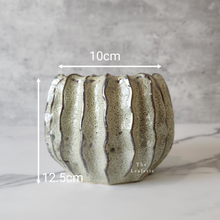 Load image into Gallery viewer, The Leaferie Haruka plant pot. ceramic . front view. size
