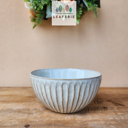 The Leaferie Cessair shallow plant pot. ceramic bowl. front view