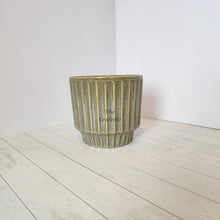 Load image into Gallery viewer, The Leaferie Romain pot. red and green colour . ceramic planter. front view of pot B
