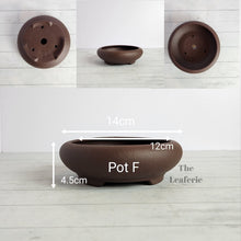 Load image into Gallery viewer, The Leaferie Bonsai tray pot Series 4. zisha or purple sand material. 9 designs. Pot F
