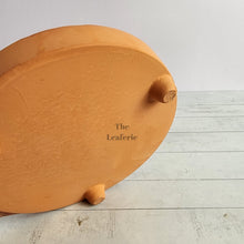 Load image into Gallery viewer, The Leaferie Terracotta round trays with stand . 3 sizes.  Bottom view
