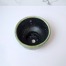 Load image into Gallery viewer, The Leaferie Ryota plant pot. green bowl ceramic planter . top view
