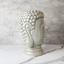 Load image into Gallery viewer, The Leaferie ZenZara Buddha plant pot. ceramic . tall flowerpot . side view
