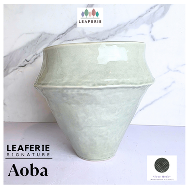 Aoba Leaferie Signature  Light green ceramic pot 