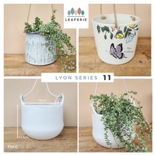 Load image into Gallery viewer, The Leaferie Lyon hanging pots series 11. 3 designs ceramic pot
