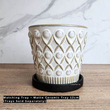 Load image into Gallery viewer, The Leaferie Nava white ceramic pot.
