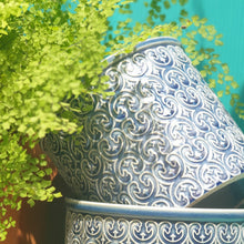 Load image into Gallery viewer, The Leaferie Mykonos pot blue ceramic pot
