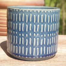 Load image into Gallery viewer, The Leaferie Antinori ceramic plant pot. front view. blue colour
