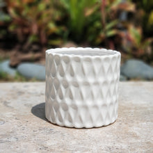 Load image into Gallery viewer, The Leaferie Dolomites plant pot white colour. front view
