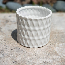 Load image into Gallery viewer, The Leaferie Dolomites plant pot white colour. front view
