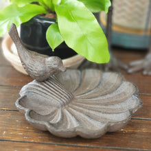 Load image into Gallery viewer, The Leaferie Barry Cast Iron bird tray. front view
