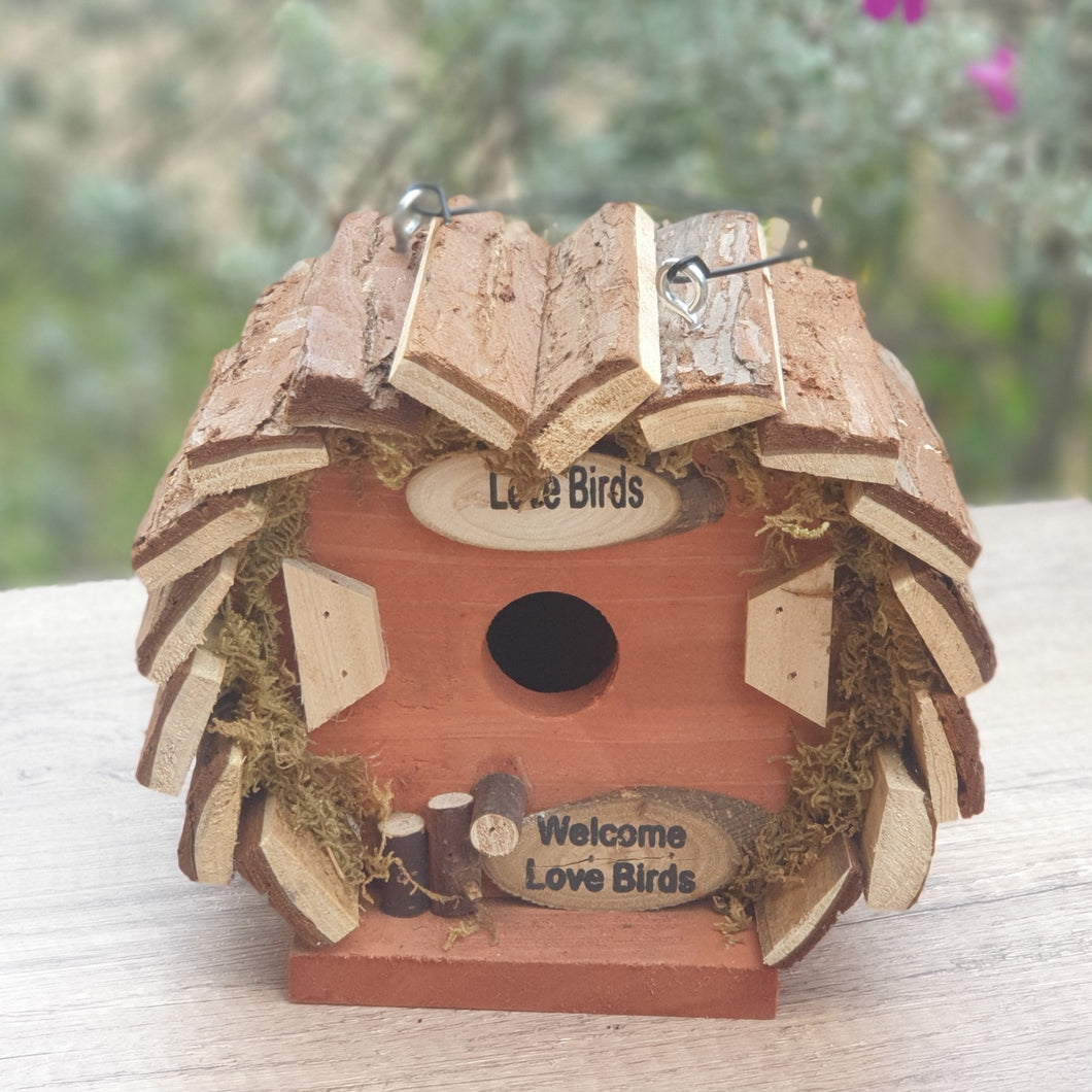 The Leaferie Wood hanging birdhouse. wood material. Garden Decoration