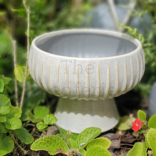 The Leaferie Calais shallow plant pot. ceramic . front view