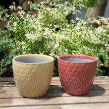 Load image into Gallery viewer, The Leaferie Cho oyu ceramic plant pot. 2 colours  flowerpot . front view
