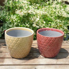 Load image into Gallery viewer, The Leaferie Cho oyu ceramic plant pot. 2 colours  flowerpot . front view
