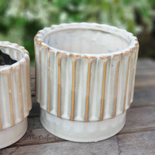Load image into Gallery viewer, The Leaferie congo planter . ceramic plant pot. beige colour 2 sizes. front view of Maxi
