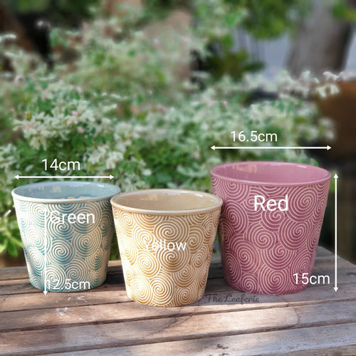 The Leaferie Sion planter . 3 colours and 2 sizes. ceramic material