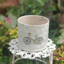 Load image into Gallery viewer, The Leaferie colson bicycle plant pot. ceramic bike planter . front view
