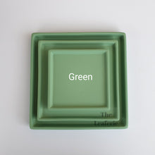 Load image into Gallery viewer, The Leaferie Square Matte trays. 8 colours and 3 sizes. green
