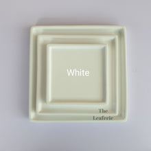 Load image into Gallery viewer, The Leaferie Square Matte trays. 8 colours and 3 sizes. white
