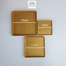Load image into Gallery viewer, The Leaferie Square Matte trays. 8 colours and 3 sizes. gold with 3 sizes
