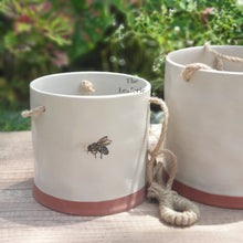 Load image into Gallery viewer, The Leaferie Lyon Hanging pot (Series 7). Ceramic bee flowerpot. 2 sizes. mini size
