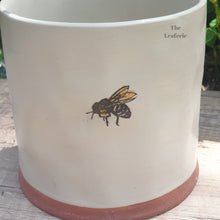 Load image into Gallery viewer, The Leaferie Andrena ceramic bee pot. close up view
