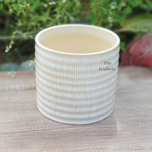 Load image into Gallery viewer, The Leaferie Camellia plant pot. white ceramic pot. front view
